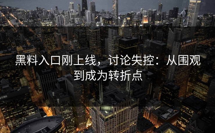 黑料入口刚上线，讨论失控：从围观到成为转折点